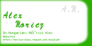 alex moricz business card